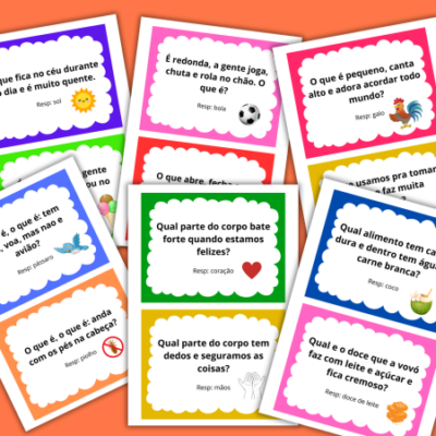 Perguntas e respostas fáceis infantil - fichas prontas - ABC Pedagógico