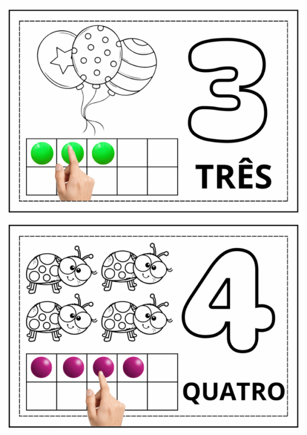 atividade numeros com massinha 3 e 4