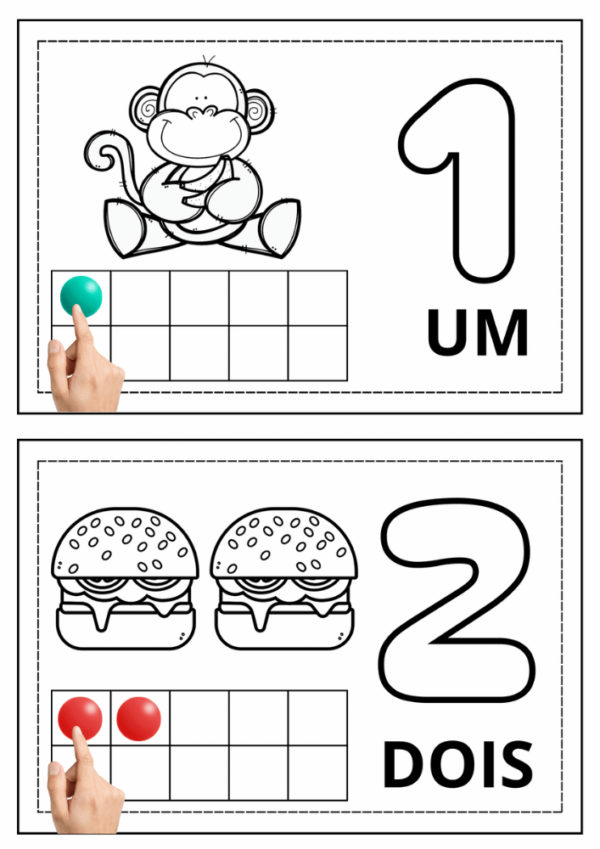atividade numeros com massinha colorir