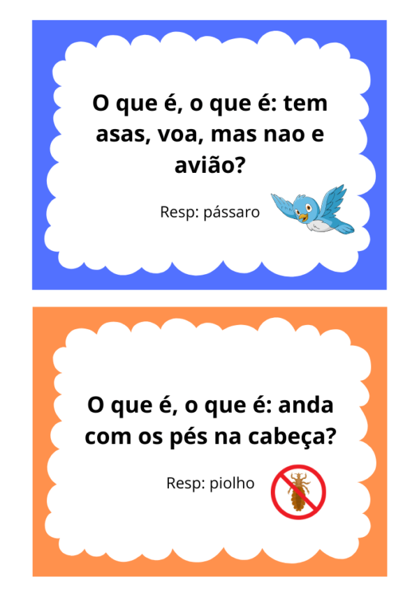 perguntas e respostas faceis infantil passaro piolho