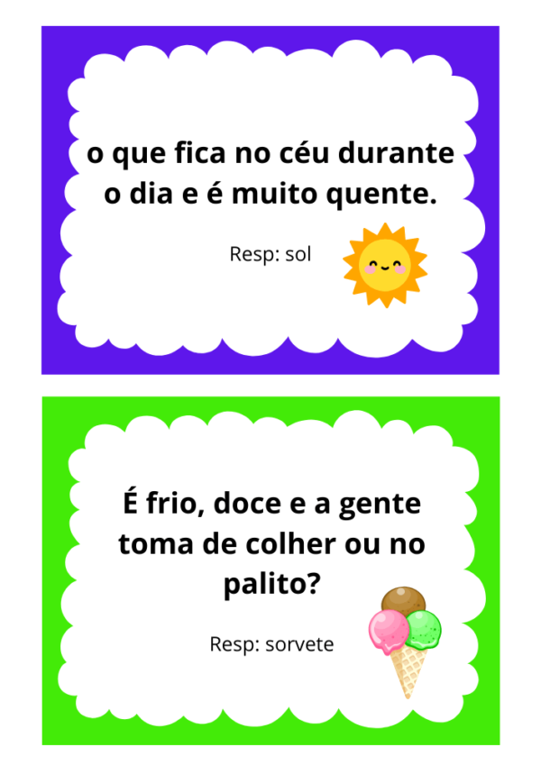 perguntas e respostas faceis infantil sol sorvete