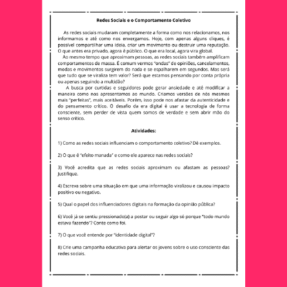 30 Textos Reflexivos de Sociologia com Atividades + Gabarito - ABC ...