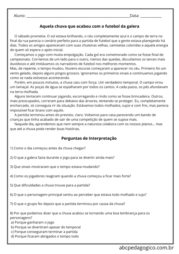 kit interpretação de texto 6º ano pdf