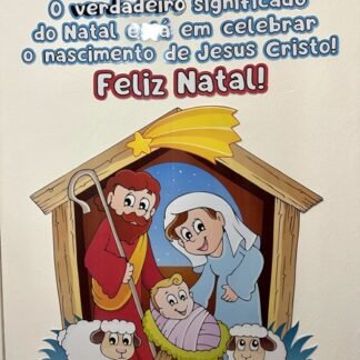 painel com presépio e estrela