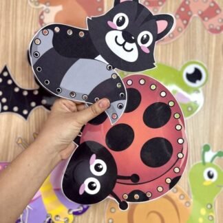 treino motor com figuras de animais