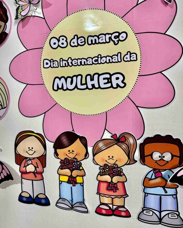 painel ilustrado dia da mulher