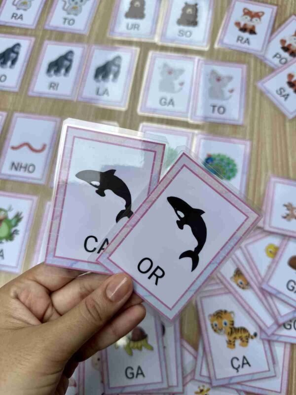 jogo pedagógico sílabas animais