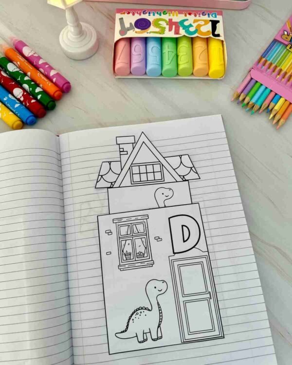 casinha do alfabeto para colorir