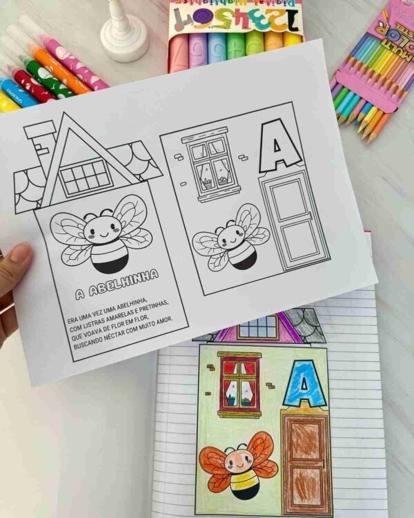casinha com letras do alfabeto