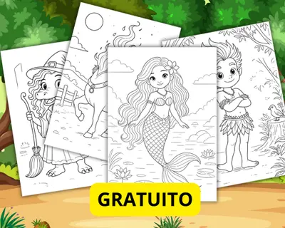 Personagens folclore para colorir - gratuito – alfabetização