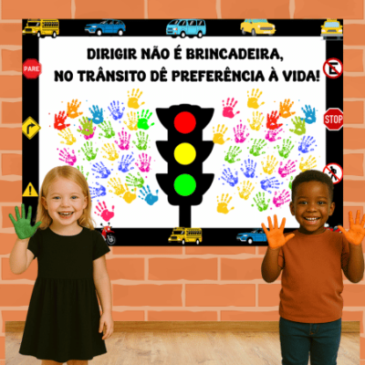 Cartaz coletivo trânsito educação infantil - ABC Pedagógico