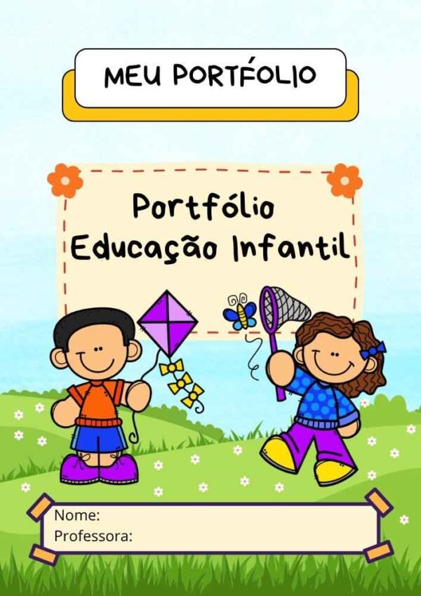 portfolio educacao infantil capa colorida