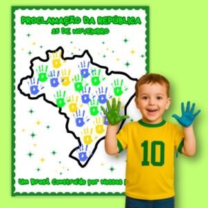 Cartaz colaborativo proclamação da república para educação infantil infantil para imprimir em pdf 16 páginas