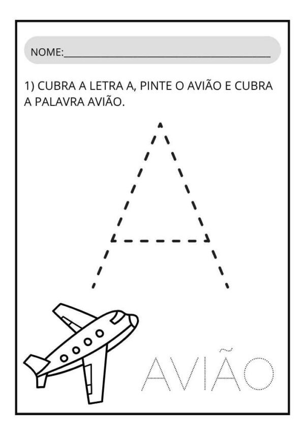 atividade letra a alfabeto ilustrada