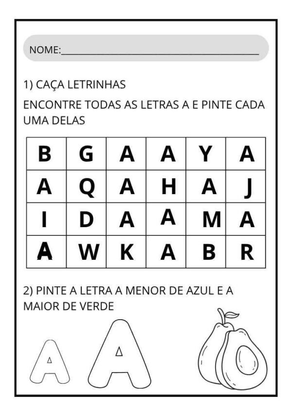 atividade letra a cobrir e escrever