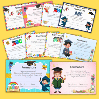 convites formatura ABC para imprimir editável