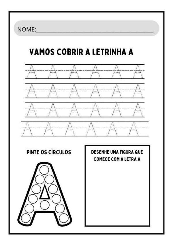 letra a para colorir e aprender