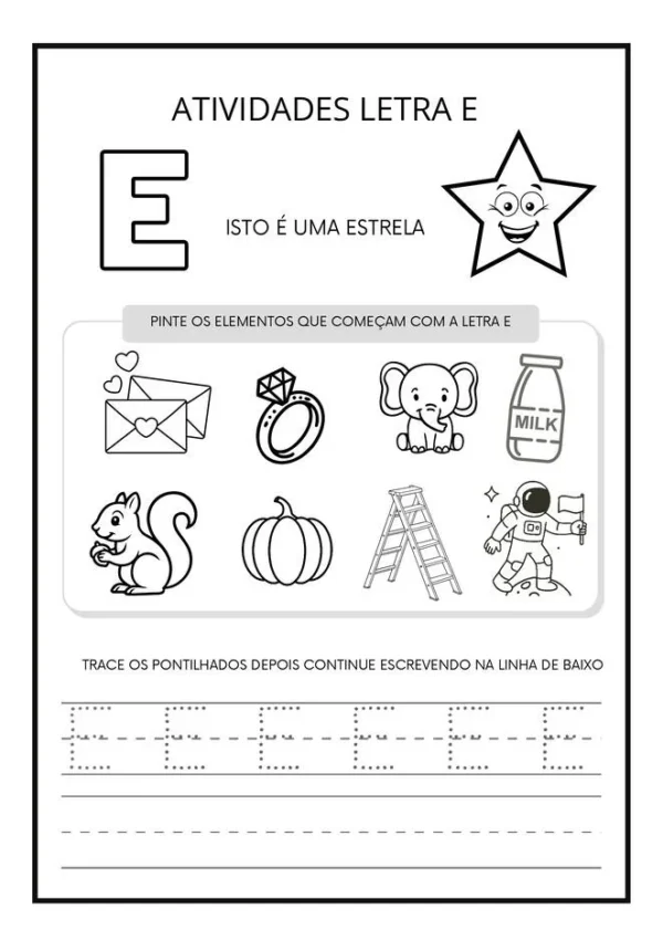 atividades letra e para imprimir pagina 4