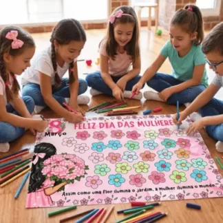 cartaz coletivo dia da mulher – alfabetização