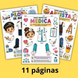 Atividade recorte e colagem profissões – alfabetização