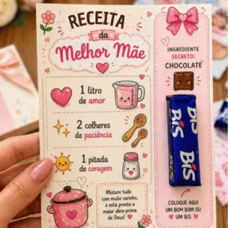 Cartão pra bis dia da mães: melhor receita da mamãe – educação infantil