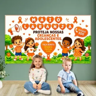 Painel grande maio laranja – alfabetização