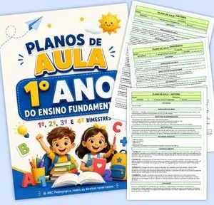 288 Planos de Aulas Prontos 1º Ano Fundamental – 4 Bimestres – alfabetização