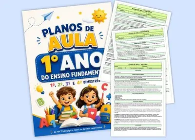 288 Planos de Aulas Prontos 1º Ano Fundamental – 4 Bimestres – alfabetização