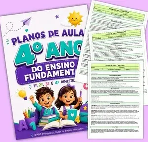 288 Planos de Aulas Prontos 4º Ano Fundamental – 4 Bimestres – alfabetização