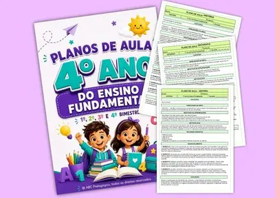 288 Planos de Aulas Prontos 4º Ano Fundamental – 4 Bimestres – alfabetização