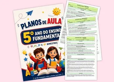288 Planos de Aulas Prontos 5º Ano Fundamental – 4 Bimestres – alfabetização