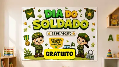 Cartaz Dia do Soldado para Imprimir – Painel Ampliado – alfabetização