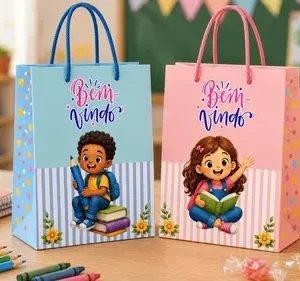 Kit Sacolinhas Bem-vindo – Lembrancinhas de Volta às Aulas para Imprimir – alfabetização