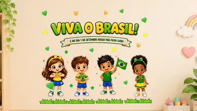 Painel 7 de setembro para imprimir- viva o Brasil – para imprimir