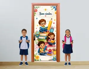 Painel de Porta Bem-vindos ao Mundo do Saber – gratuito para baixar