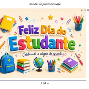 Painel Feliz Dia do Estudante Colorido para Imprimir