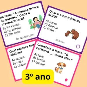 Perguntas com respostas para gincana - 3º ano – para educação infantil