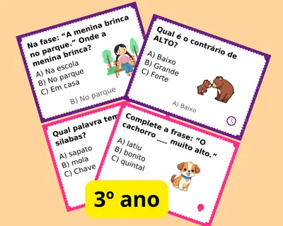 Perguntas com respostas para gincana - 3º ano – para educação infantil