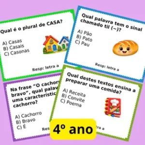 Perguntas com respostas para gincana - 4º ano – para imprimir