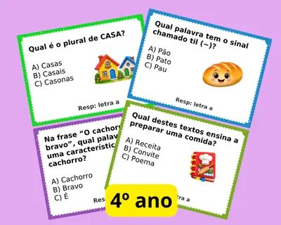 Perguntas com respostas para gincana - 4º ano – para imprimir