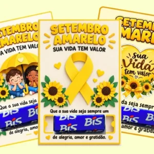 3 Lembrancinhas setembro amarelo para bis – alfabetização