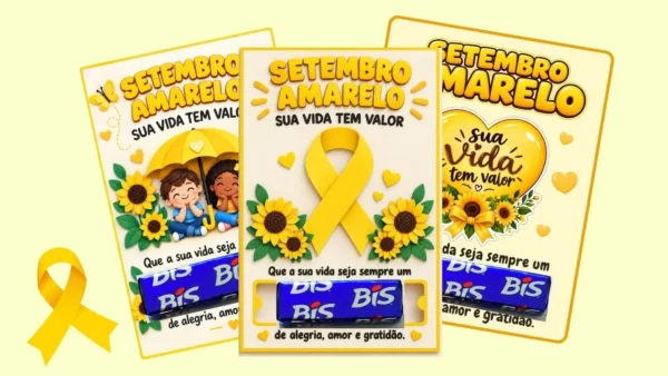 3 Lembrancinhas setembro amarelo para bis – alfabetização