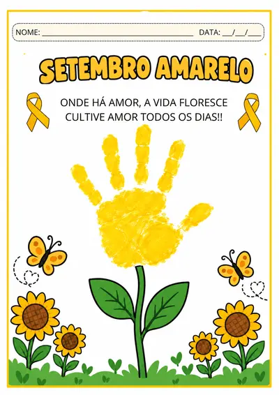 Atividade mãzinha setembro amarelo – educação infantil