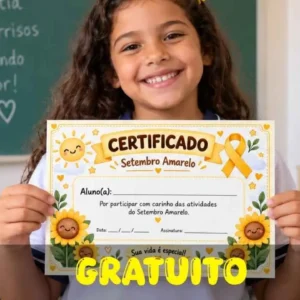 Certificado setembro amarelo - gratuito – alfabetização