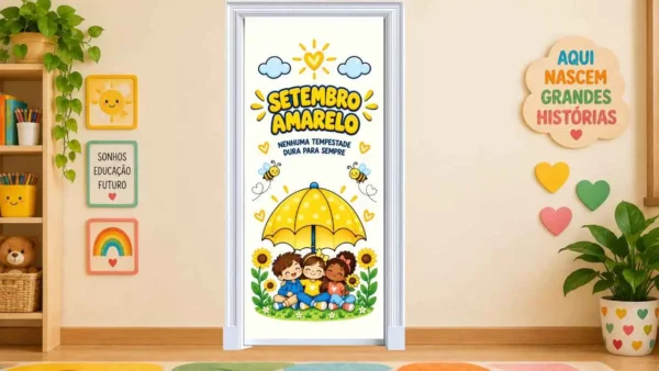 Painel de porta setembro amarelo para imprimir – alfabetização