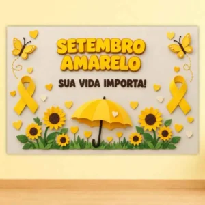 Painel estilo 3d setembro amarelo para imprimir – alfabetização