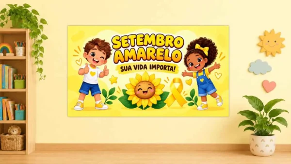 Painel infantil setembro amarelo para imprimir – alfabetização