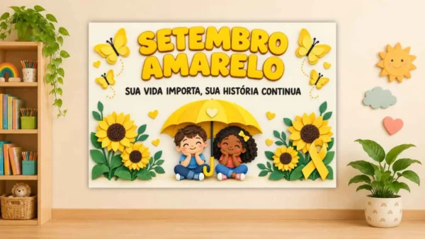 Painel Setembro Amarelo Infantil “Sua História Continua” para Imprimir – alfabetização