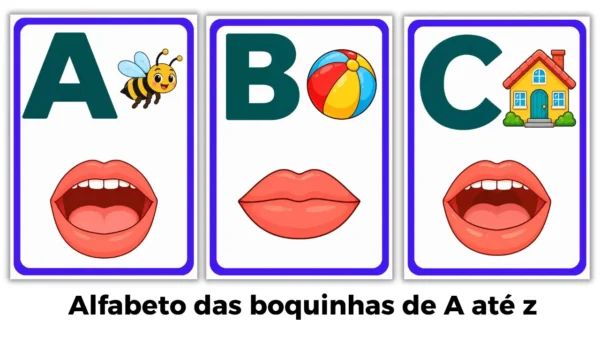 Alfabeto das Boquinhas de A até Z para Imprimir – alfabetização