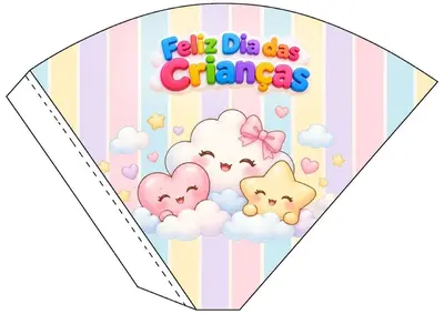 Cone de Doces Dia das Crianças – 30 Modelos Fofos – colorido